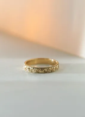 The gent blake scroll ring 14k gold