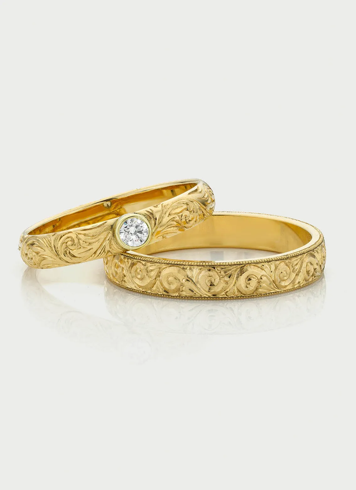 The gent blake scroll ring 14k gold