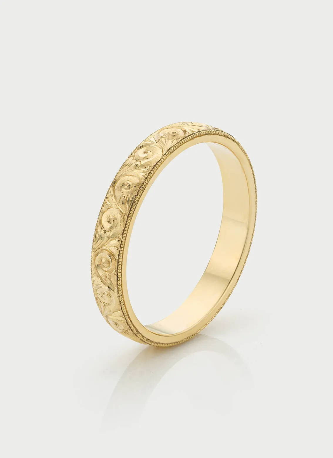 The gent blake scroll ring 14k gold