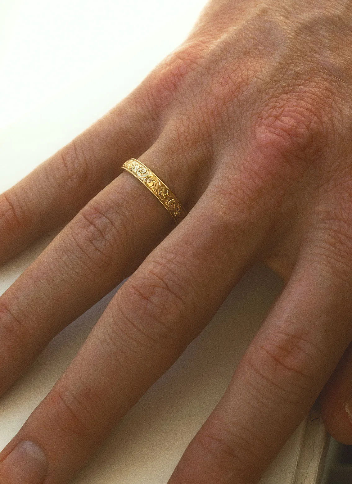 The gent blake scroll ring 14k gold