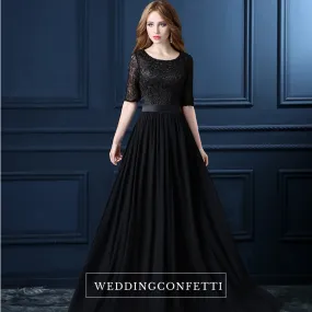 The Georgio Black Long Sleeves Gown