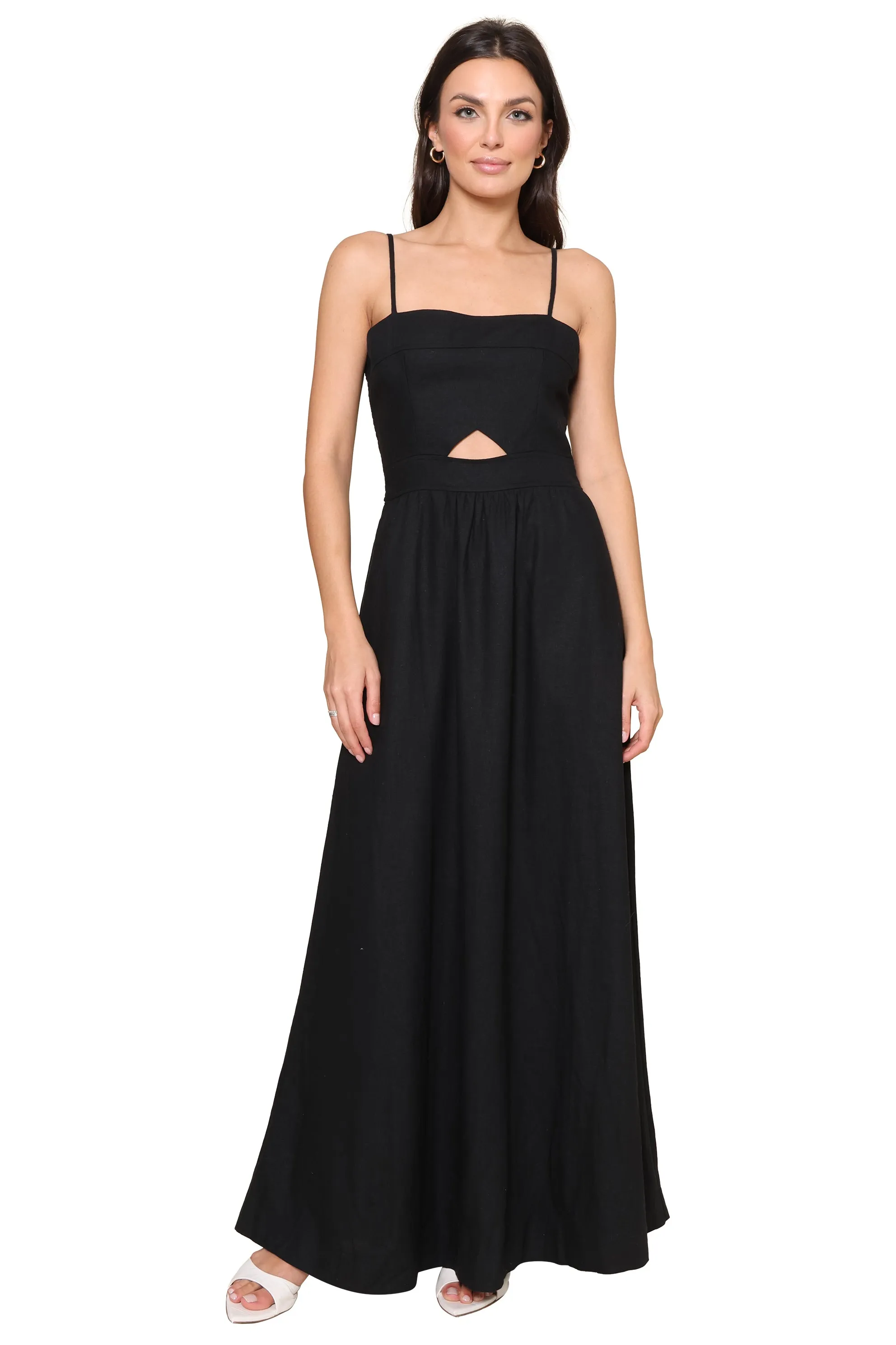 The Linen Cutout Maxi Dress