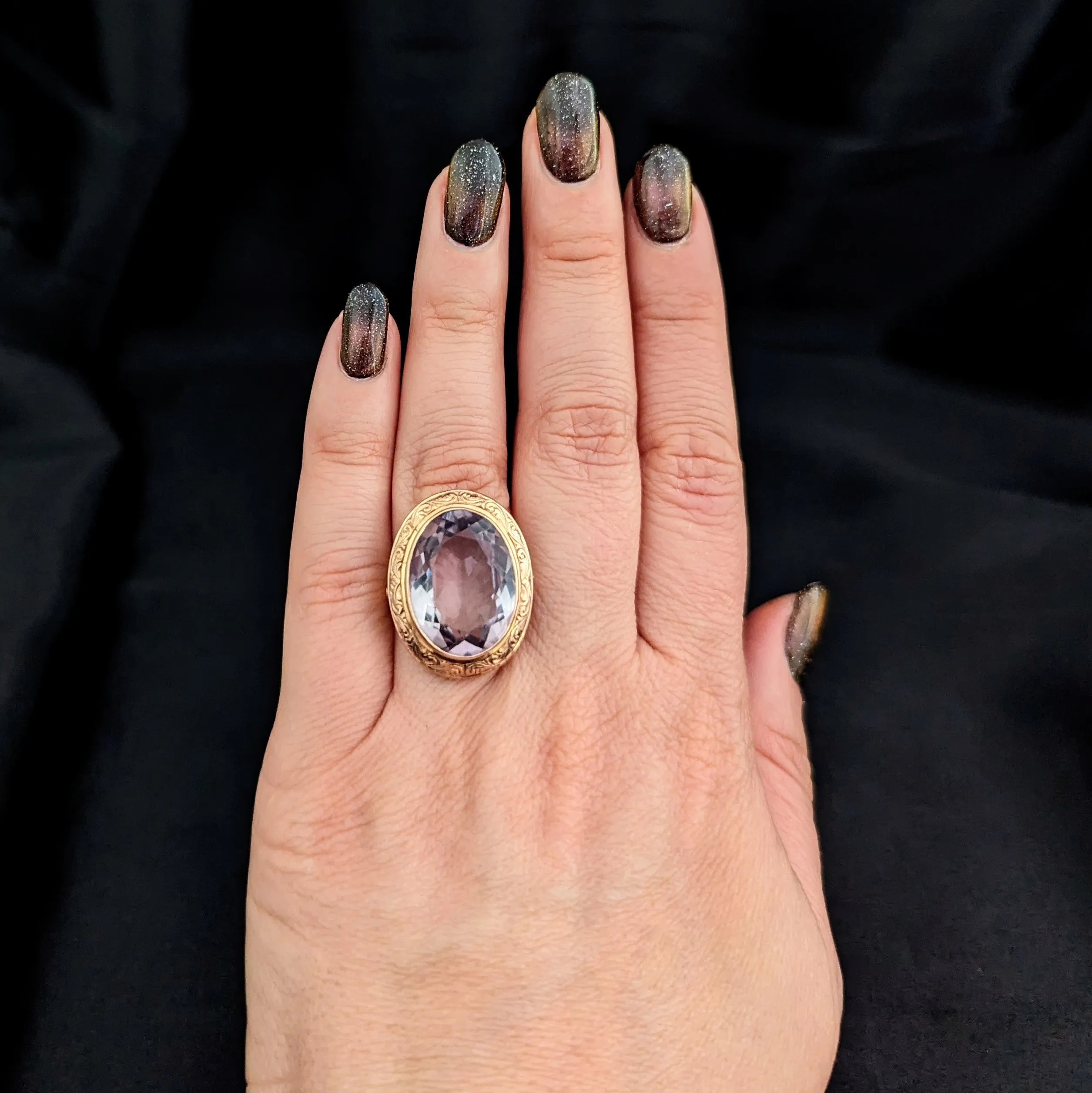 The Litchfield - Antique Amethyst Rose Gold Cocktail Ring