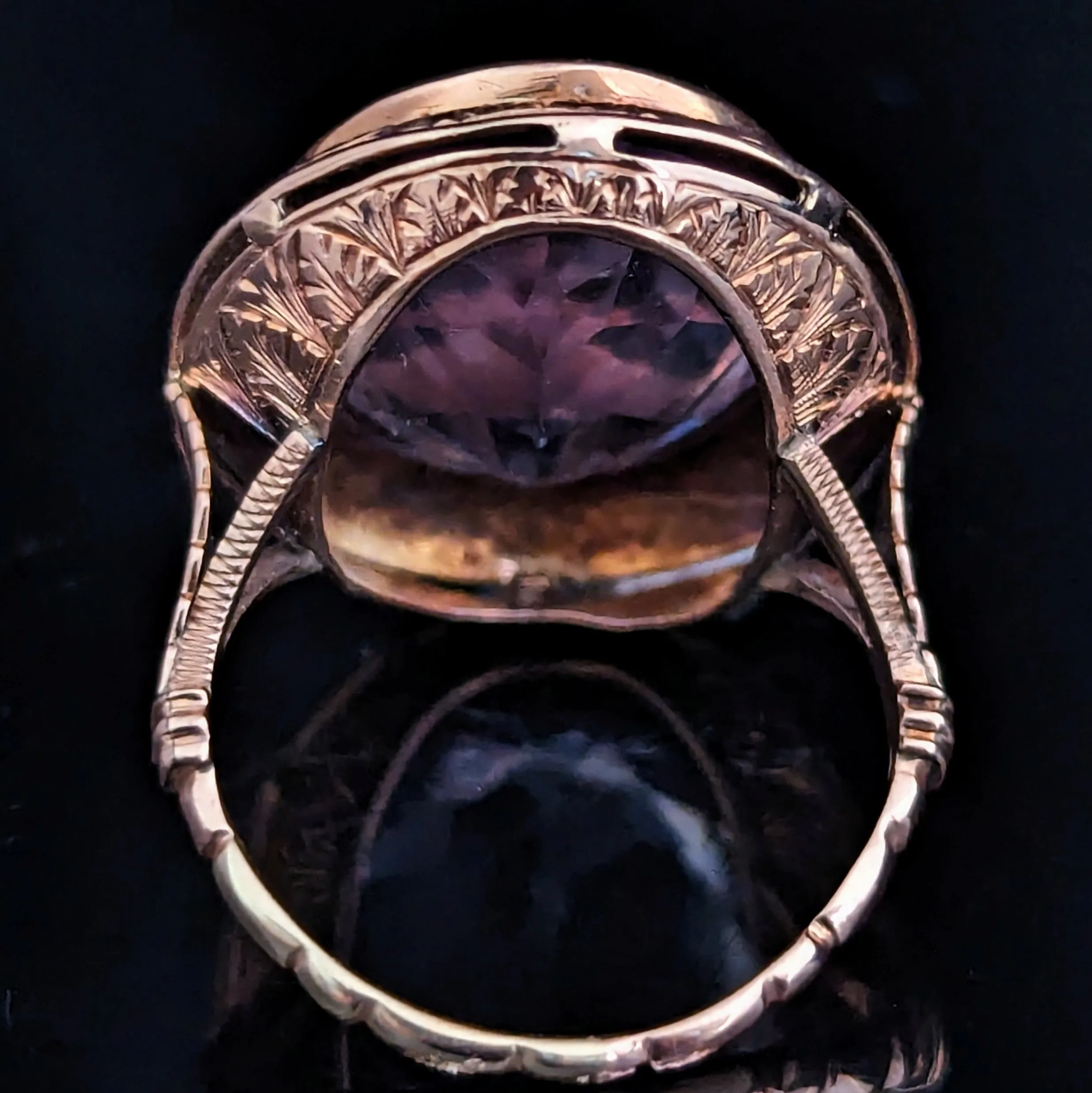 The Litchfield - Antique Amethyst Rose Gold Cocktail Ring