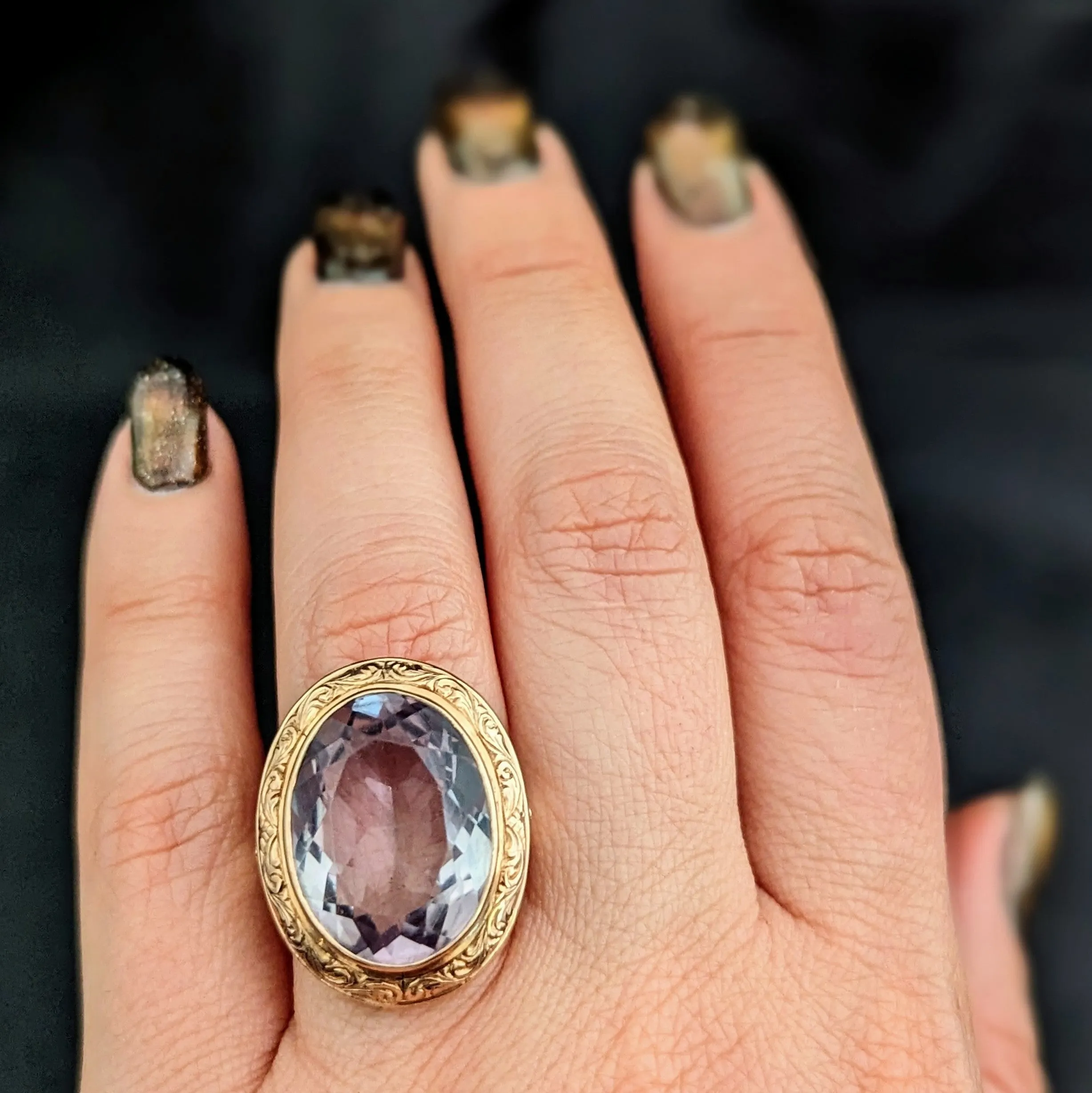 The Litchfield - Antique Amethyst Rose Gold Cocktail Ring