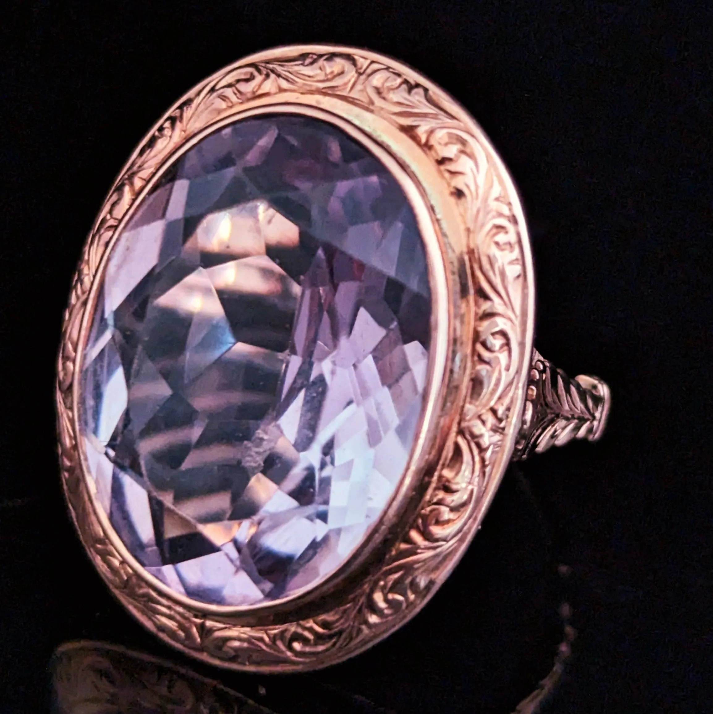 The Litchfield - Antique Amethyst Rose Gold Cocktail Ring