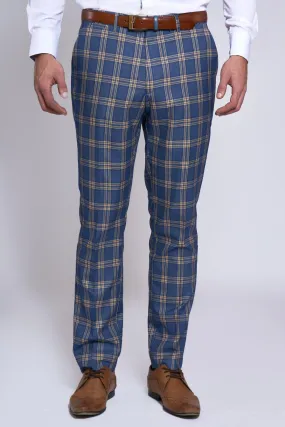 TONY - Blue Yellow Check Trousers