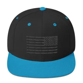 US Flag Stencil black Snapback Hat