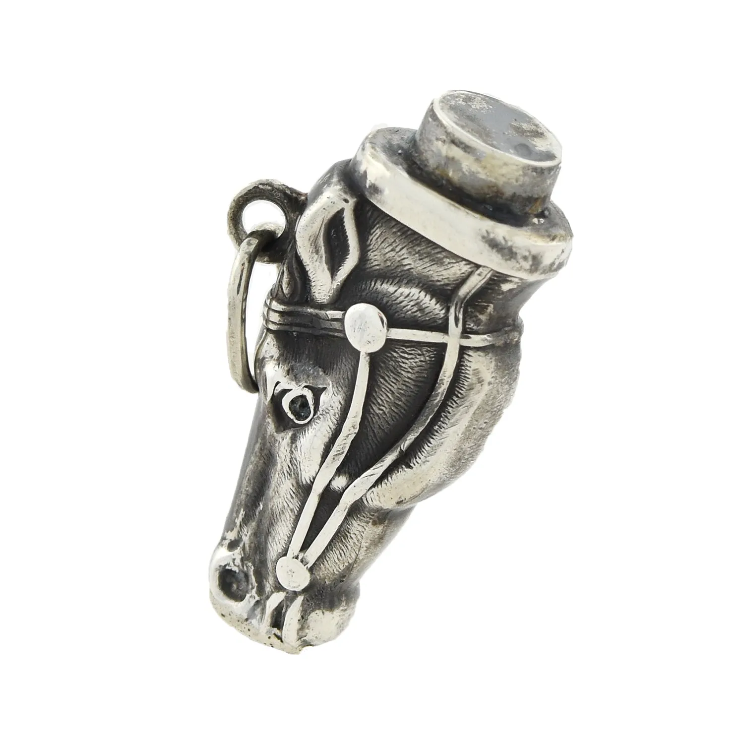 Victorian Sterling Silver Repousse Horse Fob/Pendant