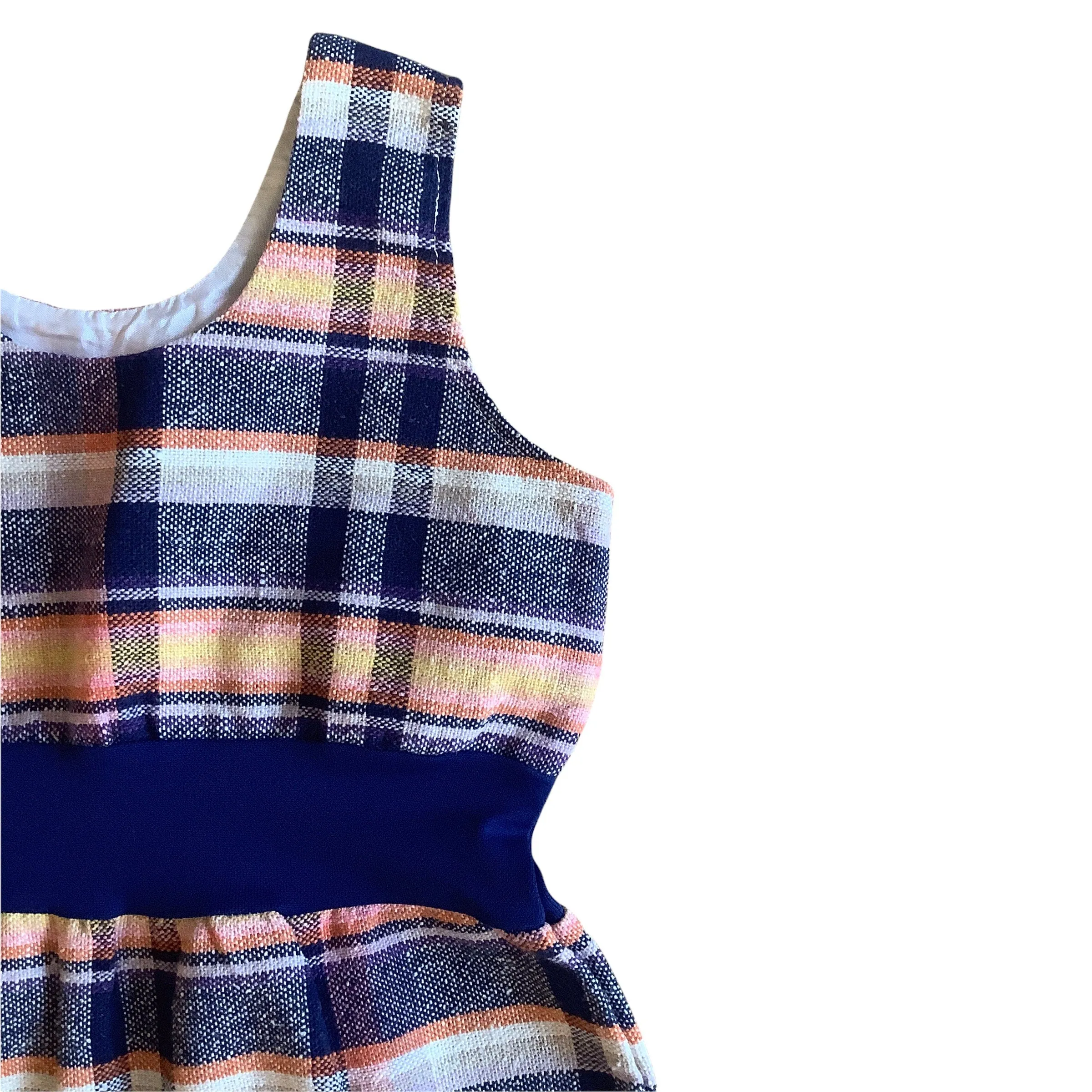 Vintage 1960's Check / Plaid Dress  / 4-5Y