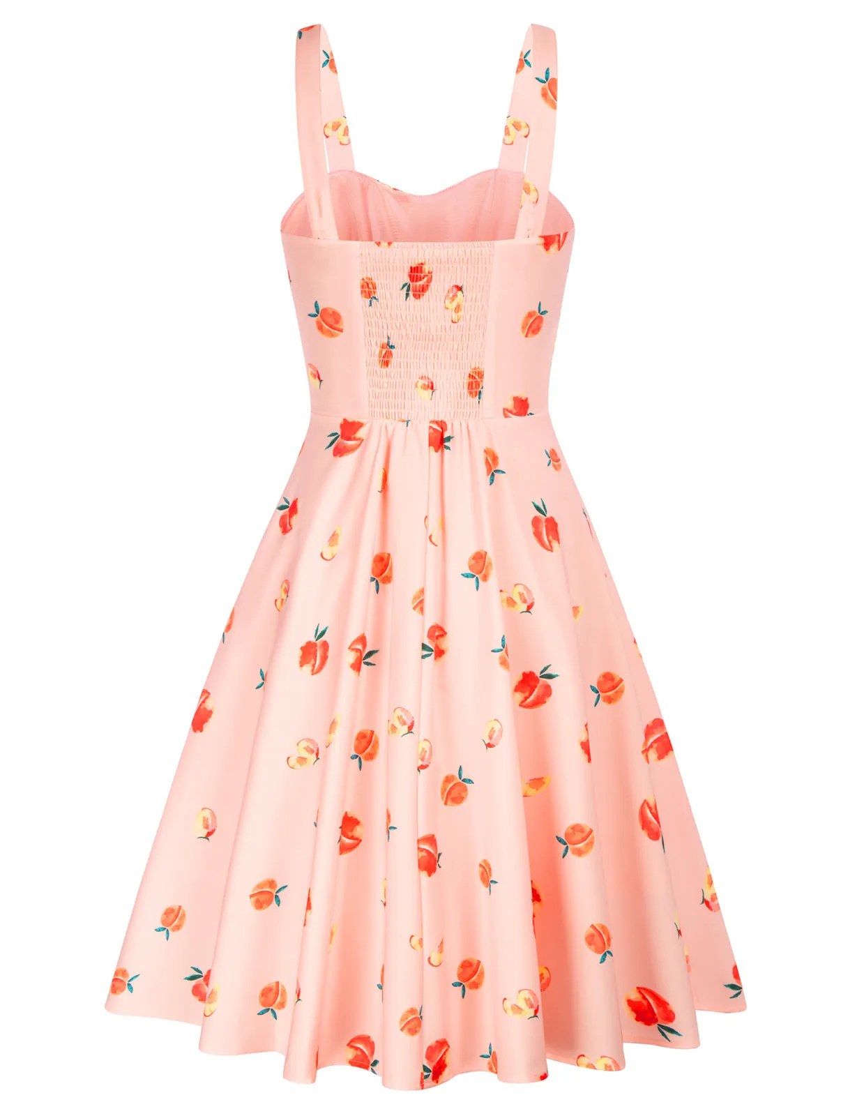 Vintage Floral Two-Way Dress Ruched Bodice A-Line Dress