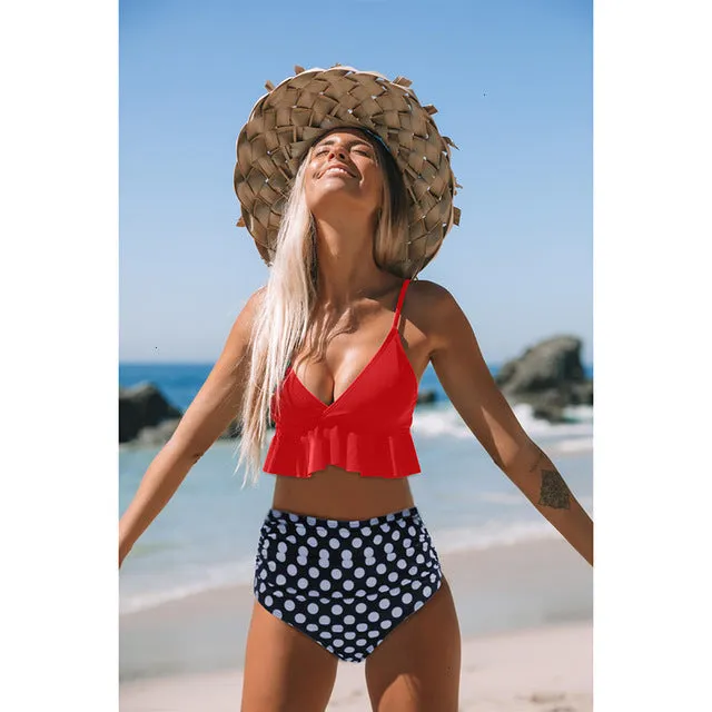 Women Solid Print Backless Swimwear