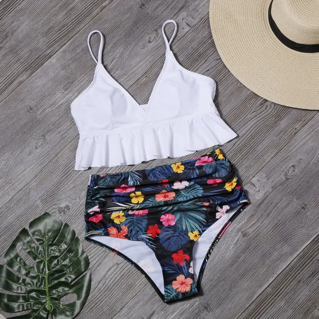 Women Solid Print Backless Swimwear