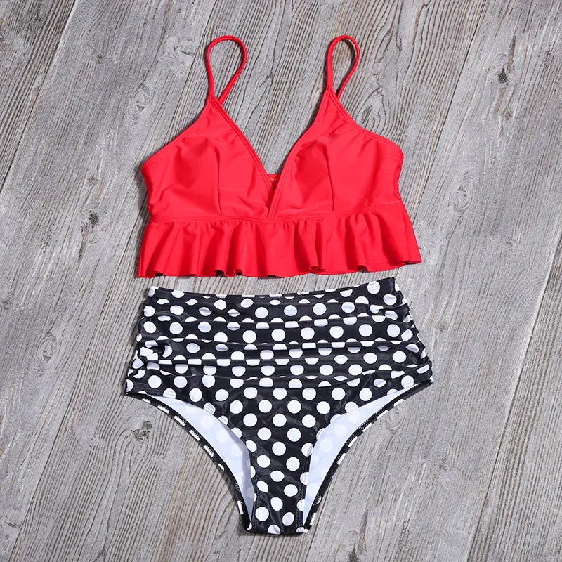 Women Solid Print Backless Swimwear