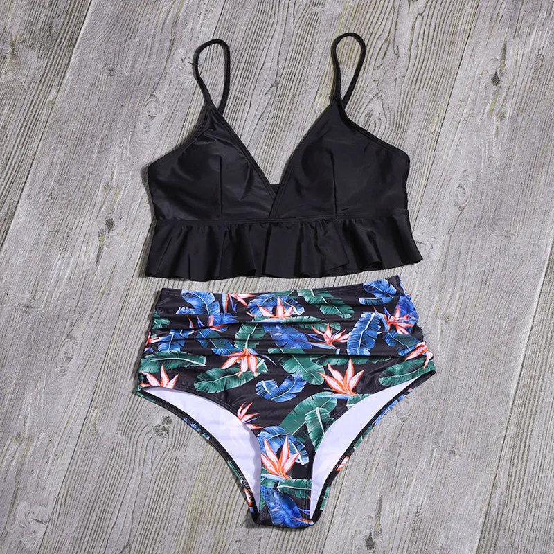 Women Solid Print Backless Swimwear