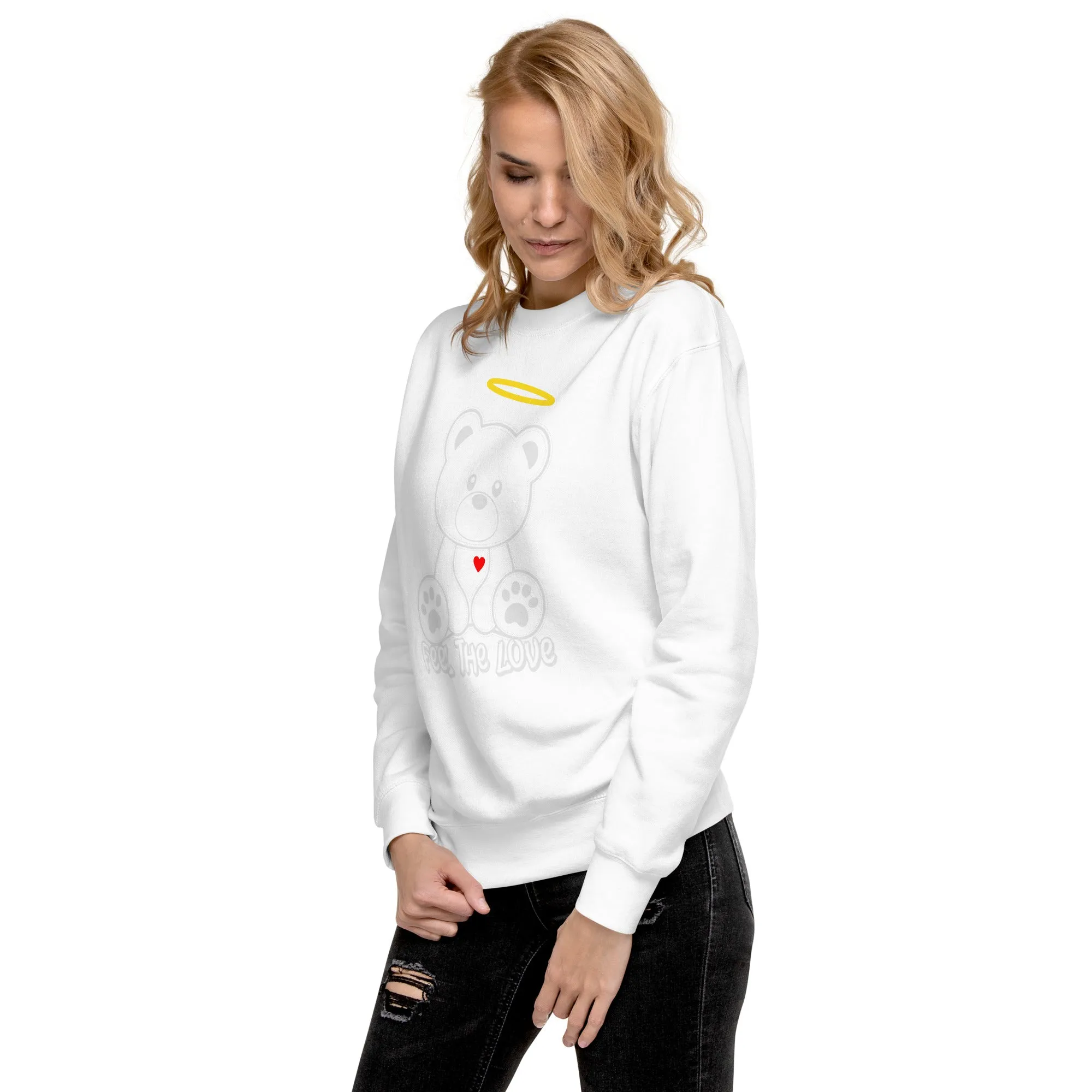 Women's Angel Bear And Slogan Graphic Sweatshirt