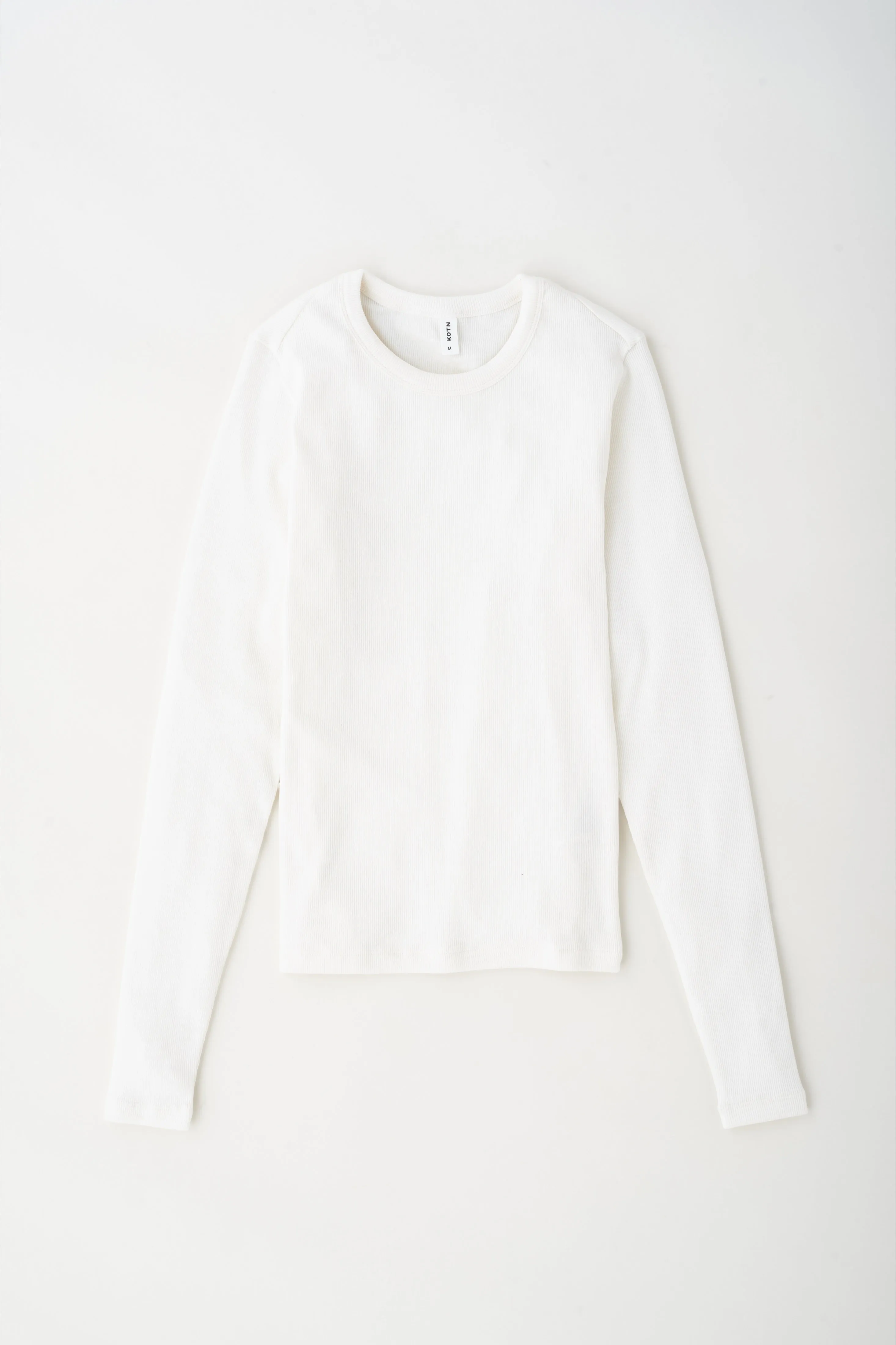 Women's Fitted Rib Longsleeve in Marshmallow