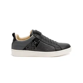 Women's Icon Manhood Black White Leather Sneakers 92091-998