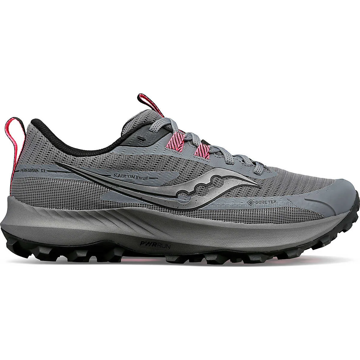 Women's Saucony Peregrine 13 GTX, Gravel/Black, 9.5 B Medium