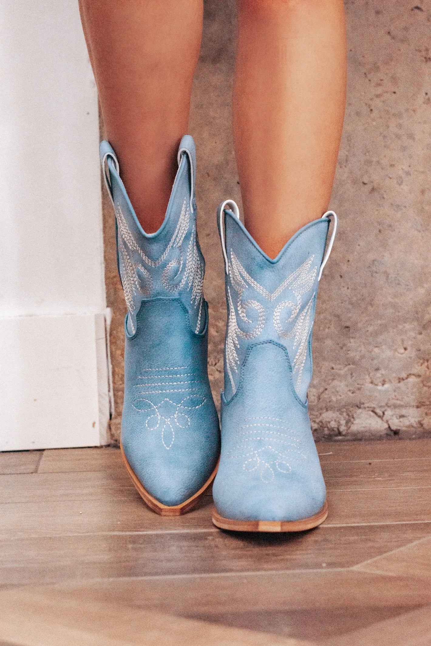 Zahara Sky Blue Short Cowgirl Boot