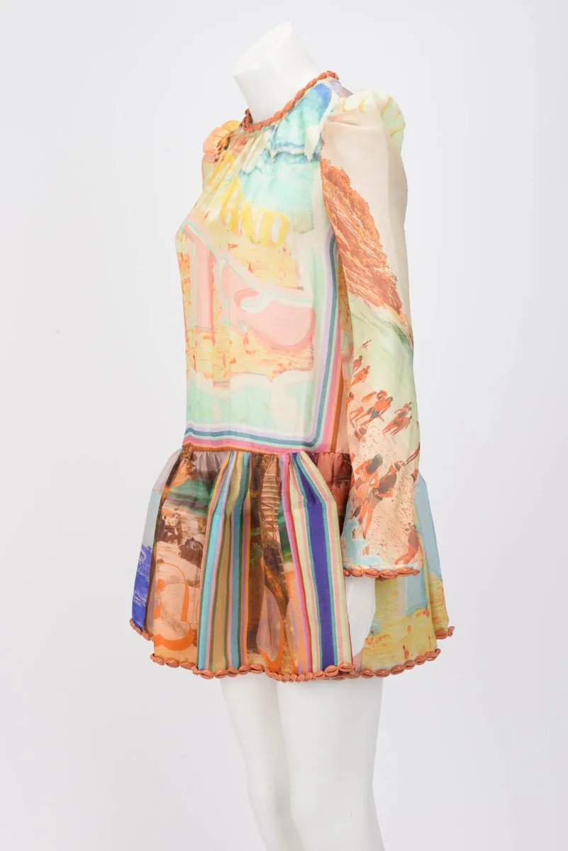 Zimmermann Poster Print Tama Layered Dress OP