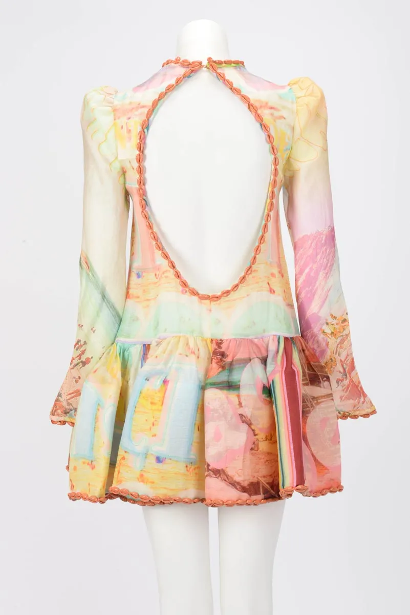 Zimmermann Poster Print Tama Layered Dress OP