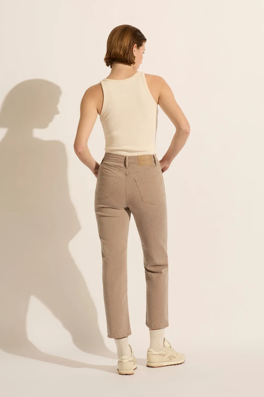 Zoe High Rise Straight Jean - Mushroom